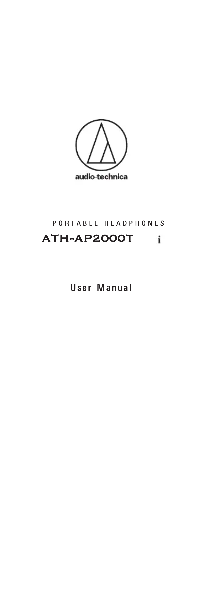 Image de la première page du manuel de l'appareil ATH-AP2000Ti