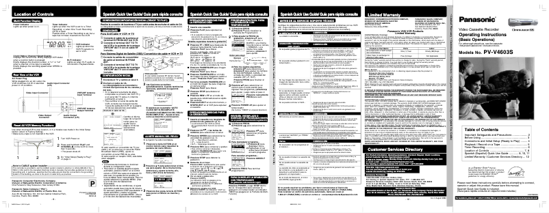 Image de la première page du manuel de l'appareil PV-V4603S