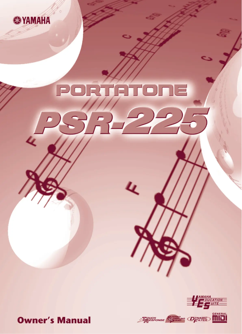 Page n°1 - Manuel utilisateur Yamaha PSR-225