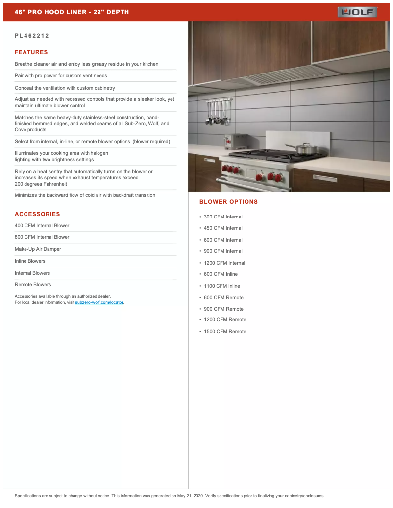 Page 1 de la notice Manuel utilisateur Wolf PL462212