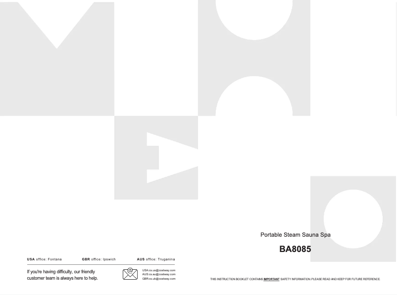 Página 1 del manual Manual de usuario Costway BA8085