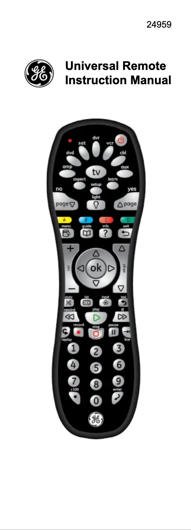 Page 1 de la notice Manuel utilisateur GE 24959