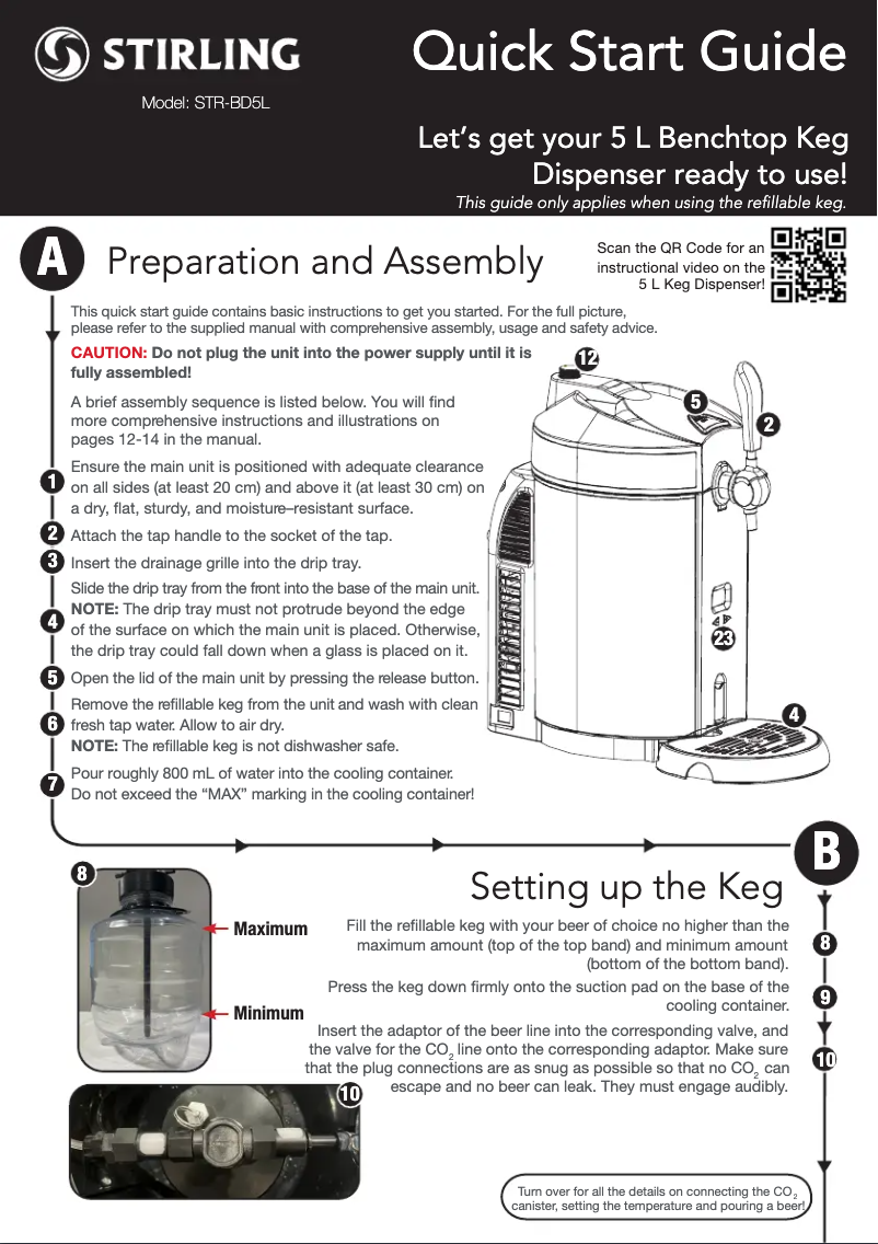 Page 1 de la notice Guide de démarrage rapide Stirling STR-BD5L