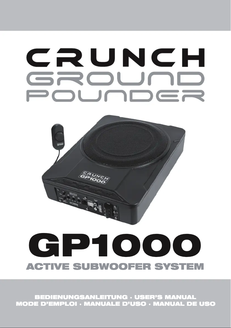 Page n°1 - Manuel utilisateur Crunch GP1000