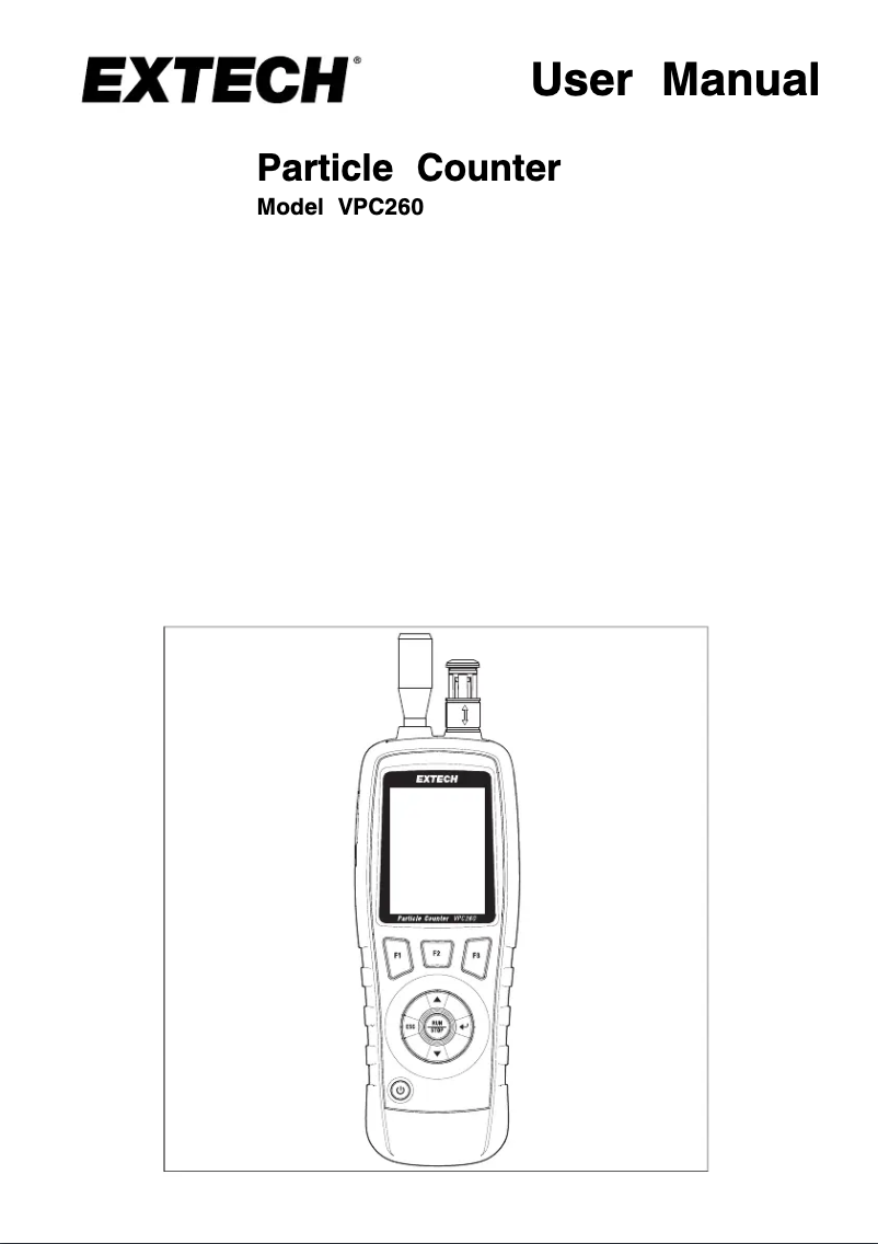 Page 1 de la notice Manuel utilisateur Extech VPC260