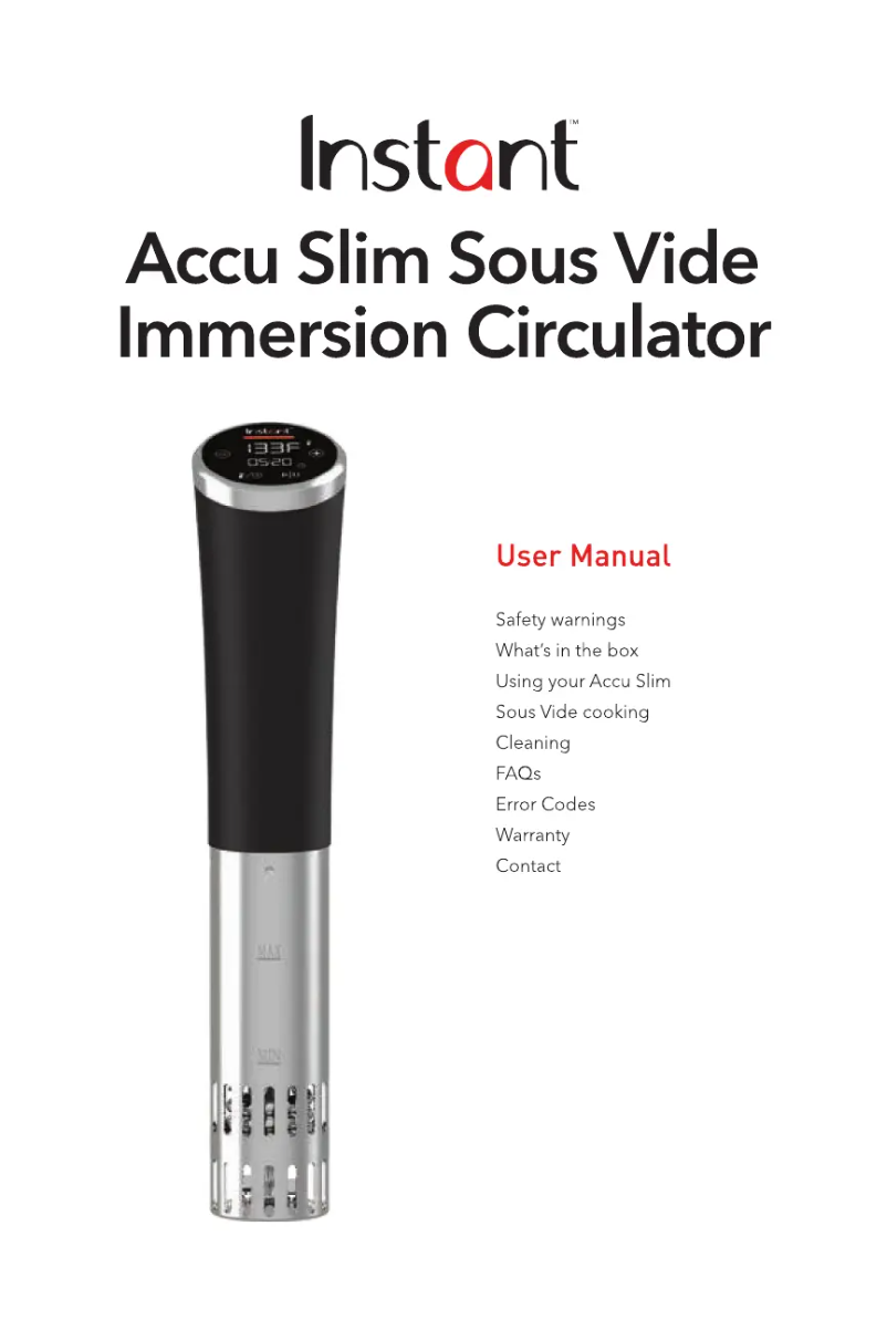 Página 1 del manual Manual de usuario Instant Accu Slim Sous Vide Immersion Circulator