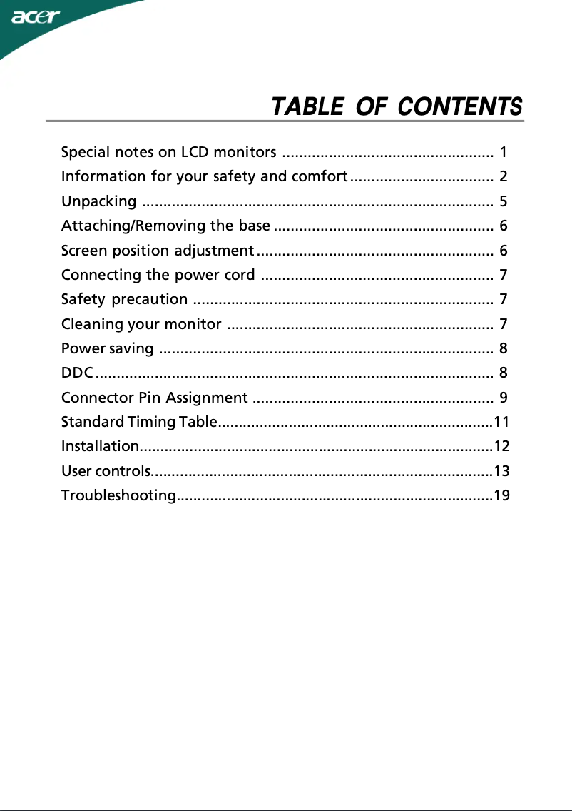 Página 1 del manual Manual de usuario Acer H274H