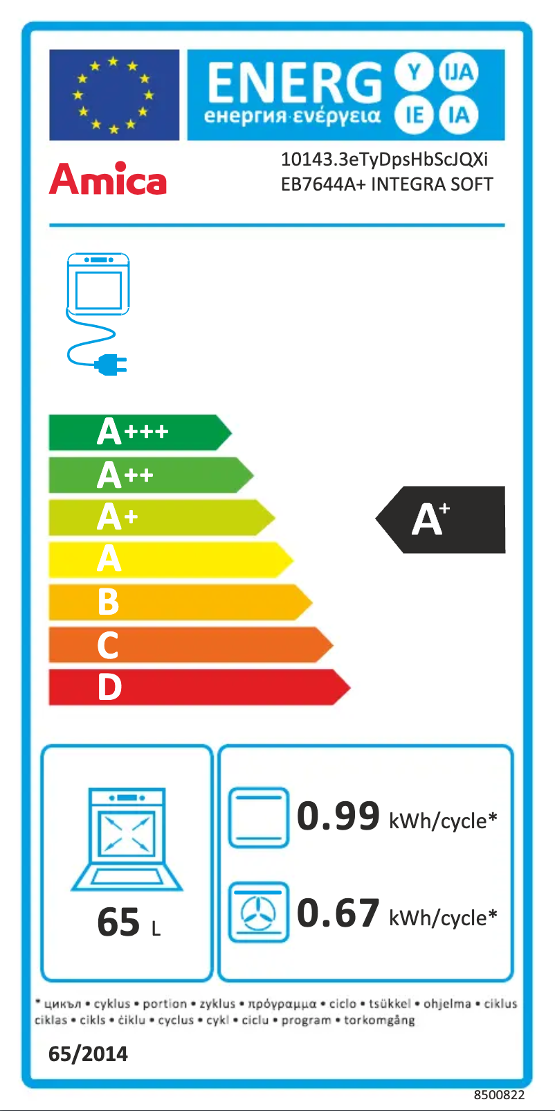 Page n°1 - Manuel utilisateur Amica EB7644A+ Integra Soft