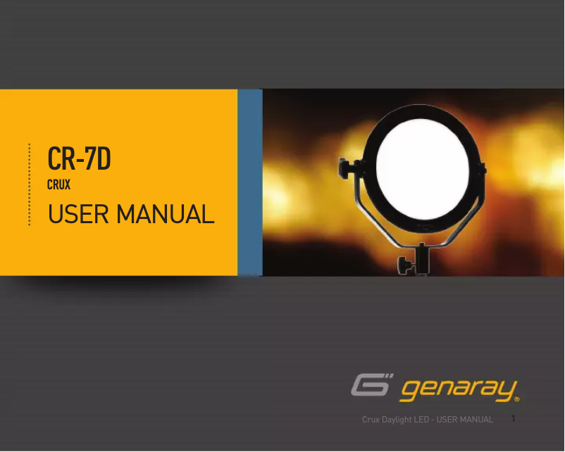 Page n°1 - Manuel utilisateur Genaray Crux 7