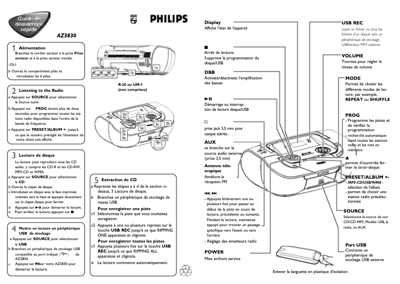 Página 1 del manual Guía de inicio rápido Philips AZ3830