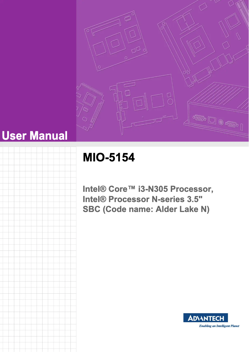 Page n°1 - Manuel utilisateur Advantech MIO-5154NL-P6A1