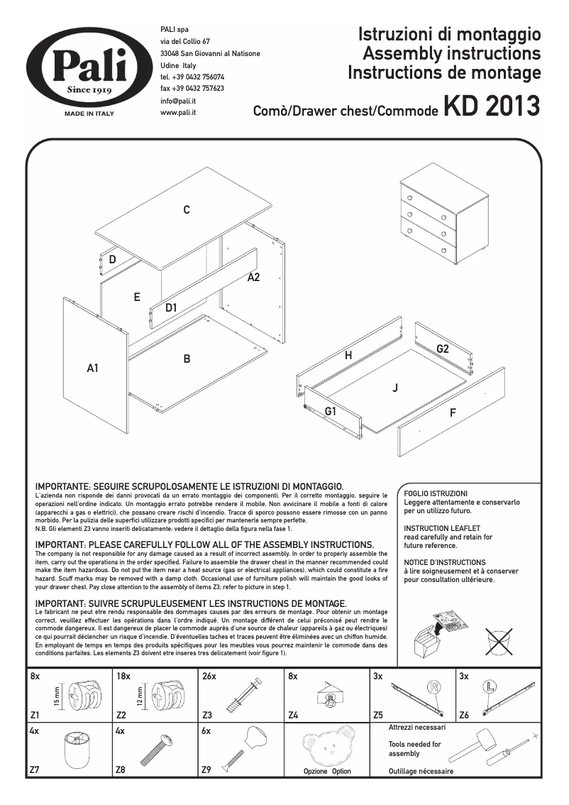 Image de la première page du manuel de l'appareil KD 2013