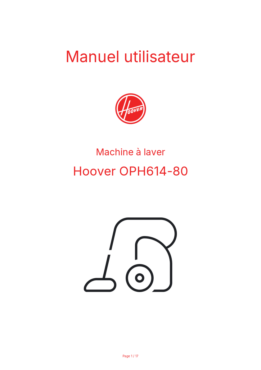 Image de la première page du manuel de l'appareil OPH614-80