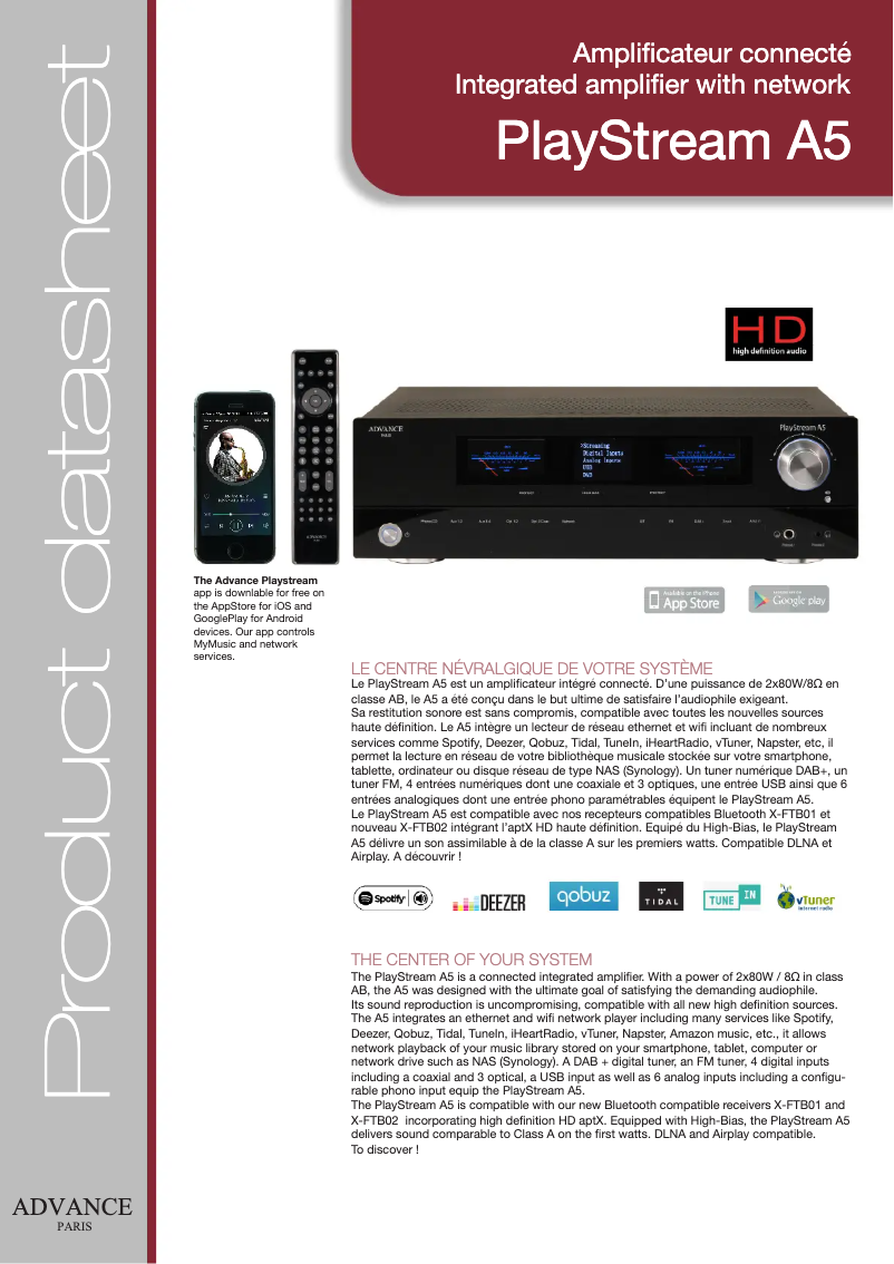 Image de la première page du manuel de l'appareil PlayStream A5