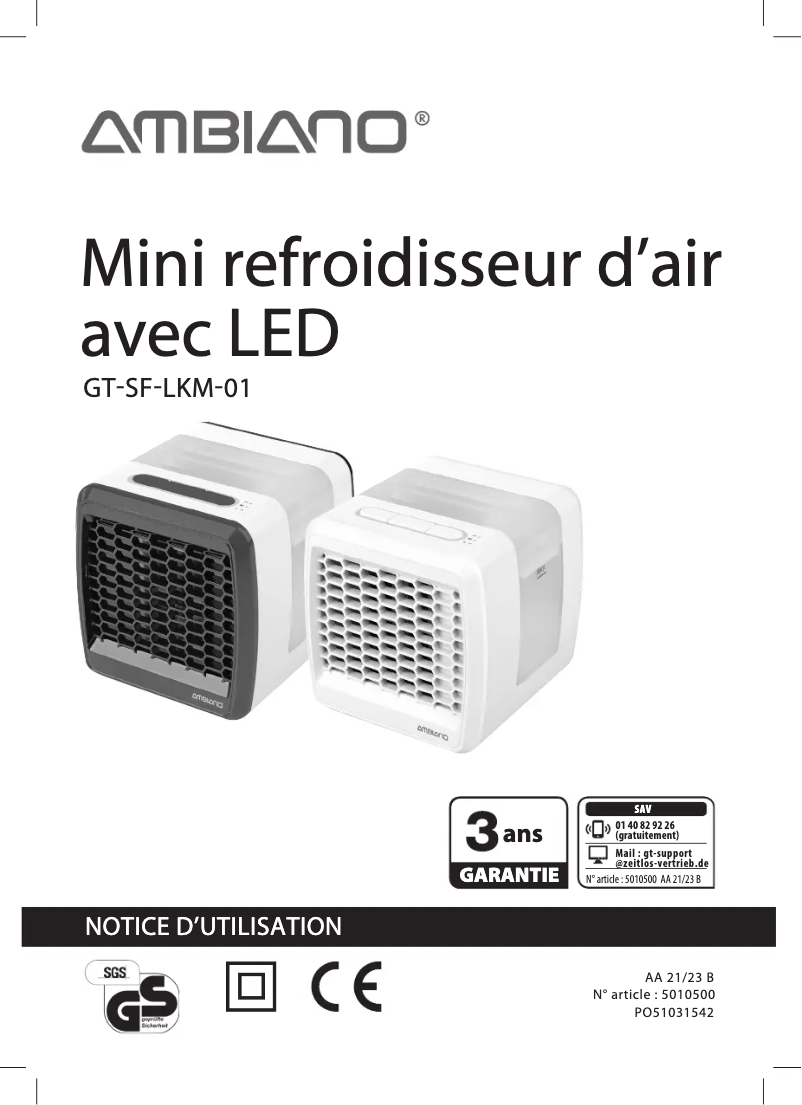 Image de la première page du manuel de l'appareil GT-SF-LKM-01