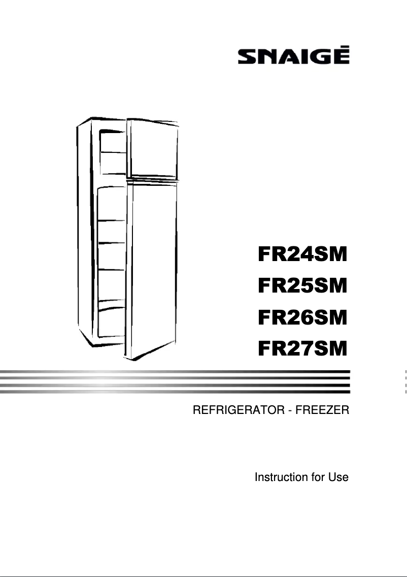 Página 1 del manual Manual de usuario Snaigė FR24SM-P2000E0