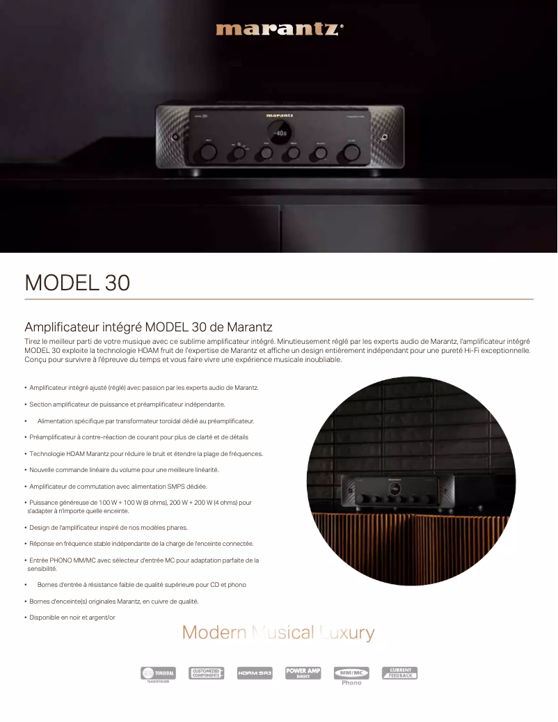 Image de la première page du manuel de l'appareil Model 30