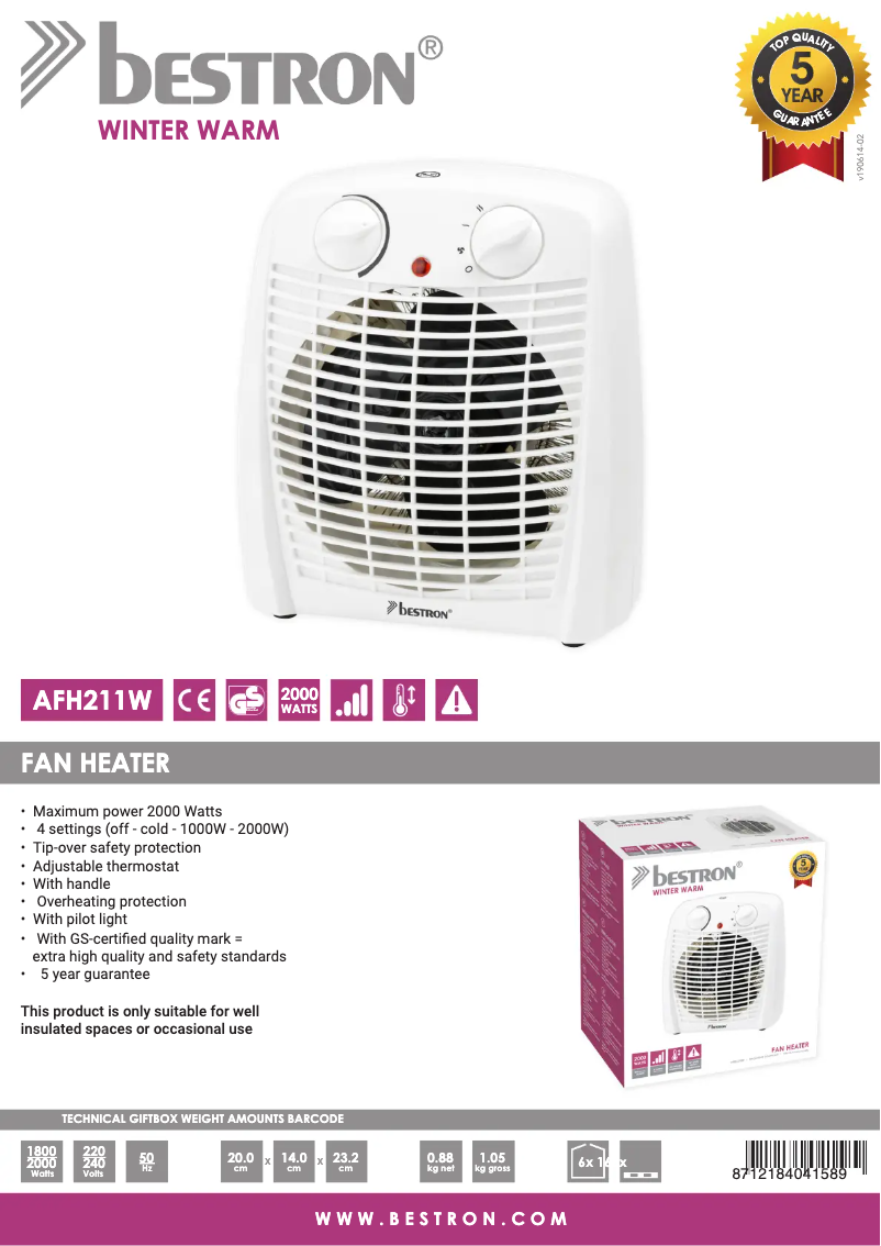 Image de la première page du manuel de l'appareil AFH211W