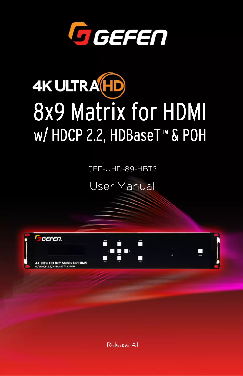 Page 1 de la notice Manuel utilisateur Gefen GEF-UHD-89-HBT2