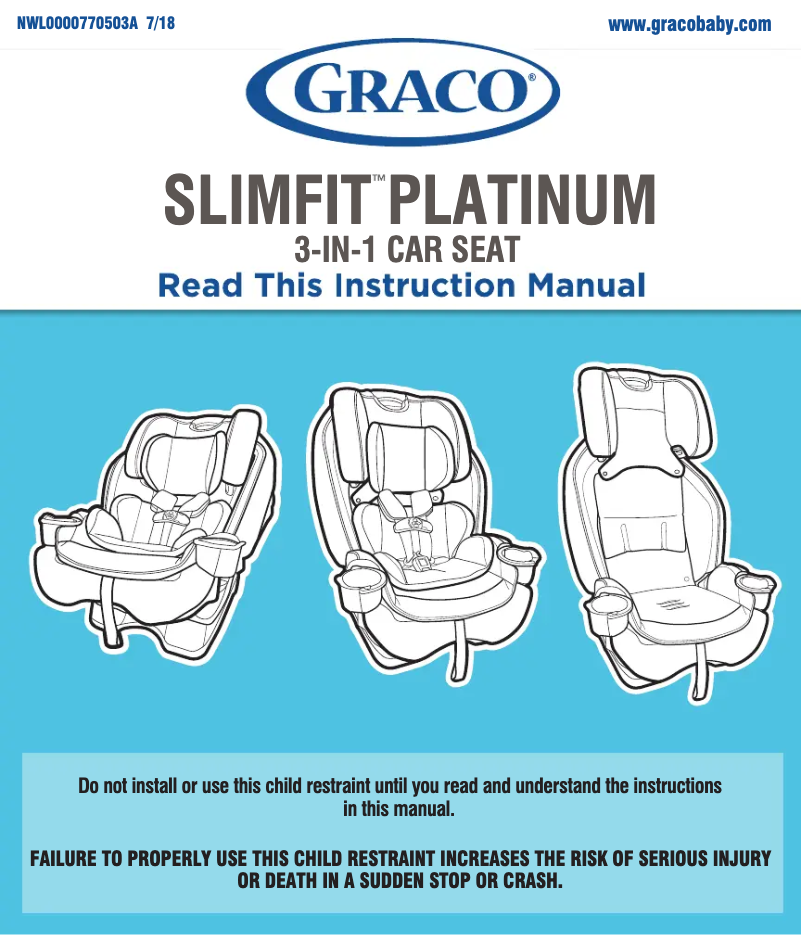 Page 1 de la notice Manuel utilisateur Graco SlimFit Platinum
