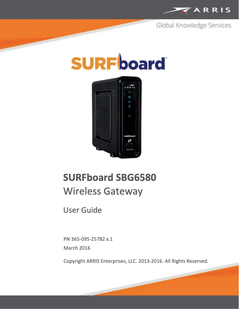 Page n°1 - Informations de garantie Arris SURFboard SBG6580