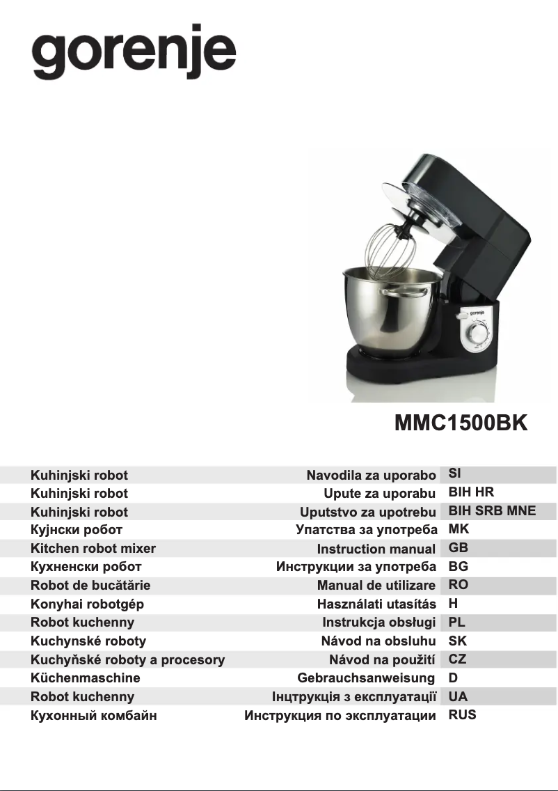 Page 1 de la notice Manuel utilisateur Gorenje MMC1500BK