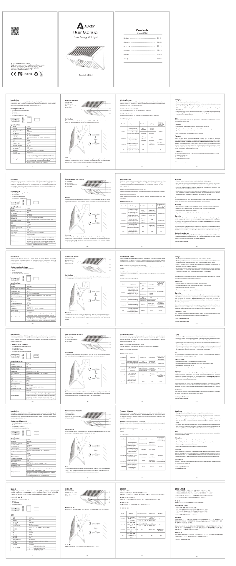 Page 1 de la notice Manuel utilisateur Aukey MI-U1