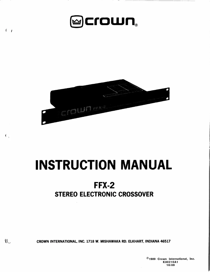Page 1 de la notice Manuel utilisateur Crown FFX-2
