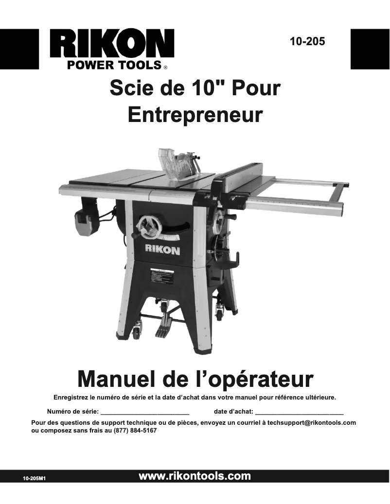 Image de la première page du manuel de l'appareil 10-205