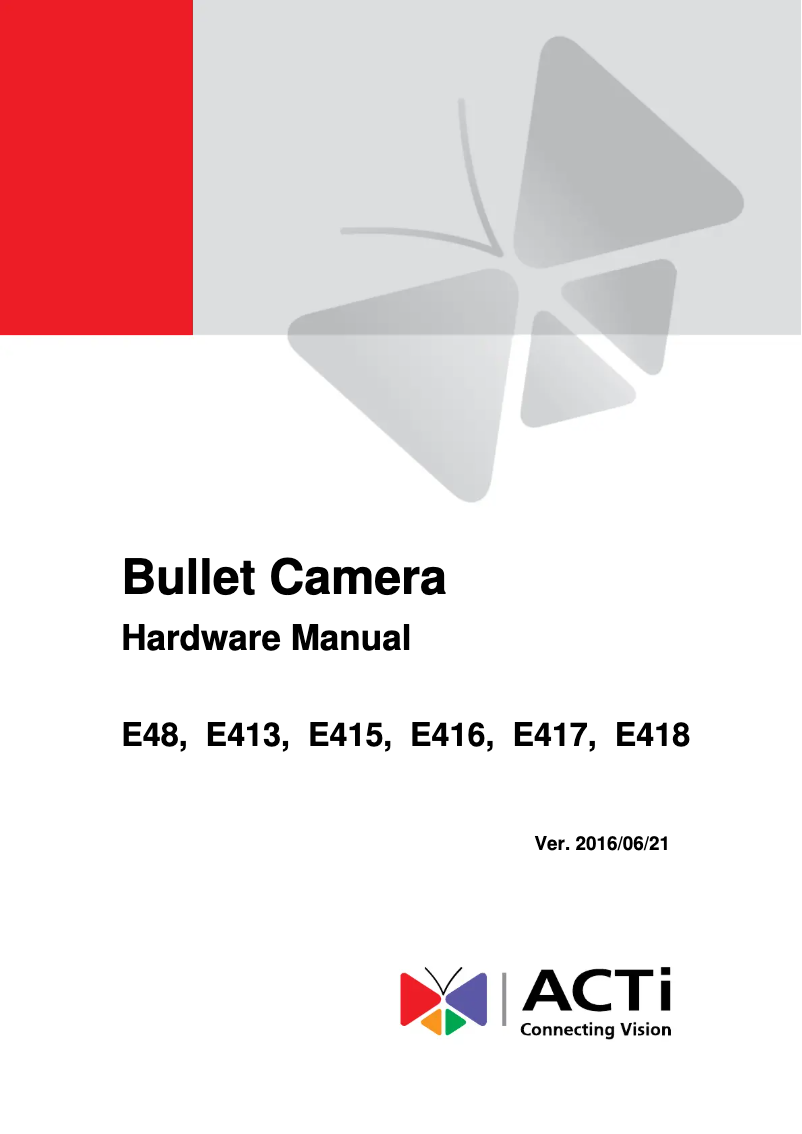 Page n°1 - Manuel utilisateur ACTi E417