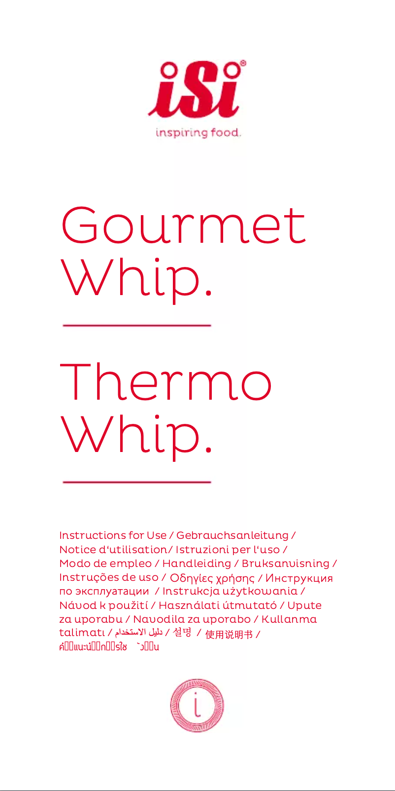 Página 1 del manual Manual de usuario iSi Thermo Whip