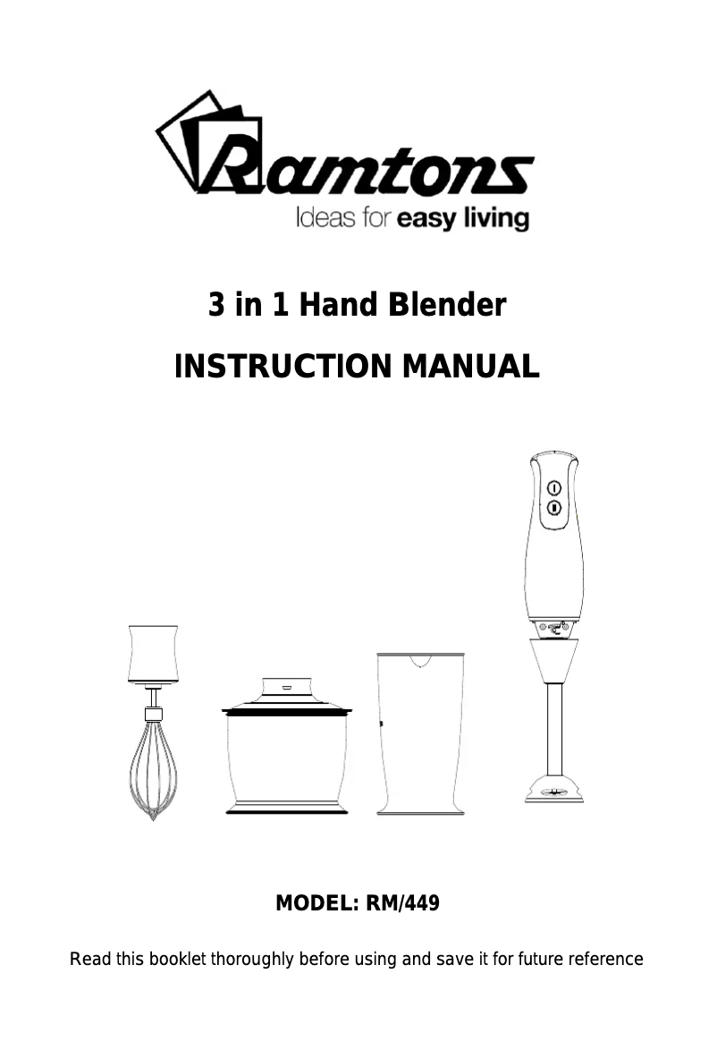 Image de la première page du manuel de l'appareil RM/449