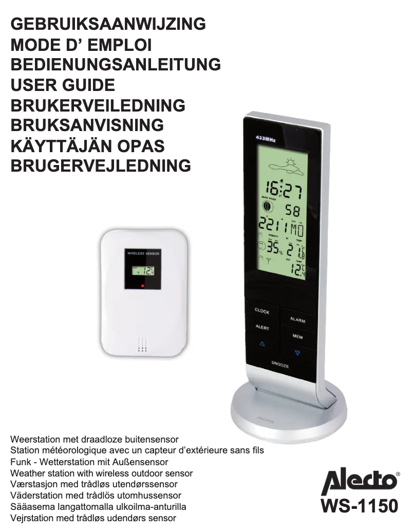 Página 1 del manual Manual de usuario Alecto WS-1150