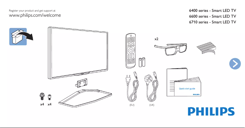 Page n°1 - Guide de démarrage rapide Philips 40PFS6409