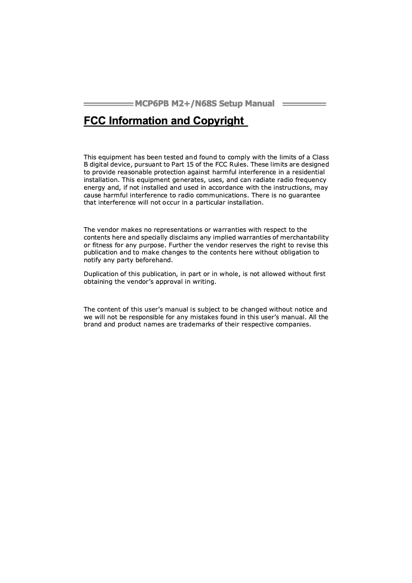 Page 1 de la notice Manuel utilisateur Biostar N68S