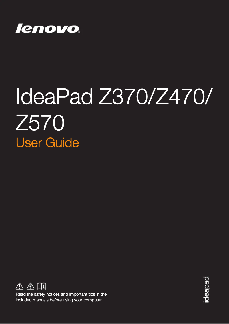 Image de la première page du manuel de l'appareil IdeaPad Z575