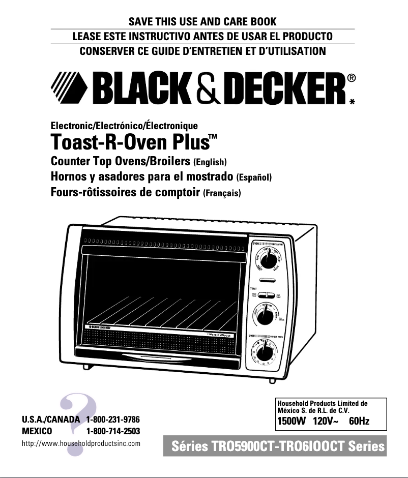 Page 1 de la notice Manuel utilisateur Black & Decker TRO6100CT