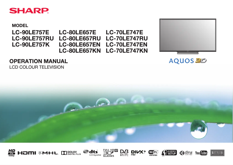 Image de la première page du manuel de l'appareil LC-80LE657E