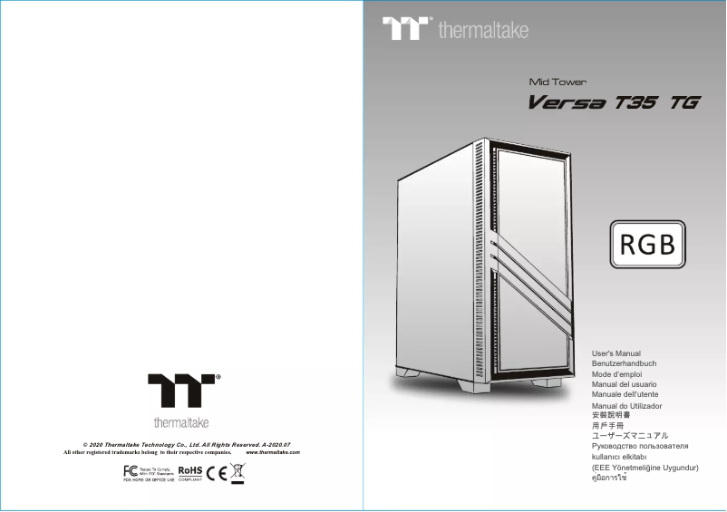 Page 1 de la notice Manuel utilisateur Thermaltake Versa T35 TG RGB