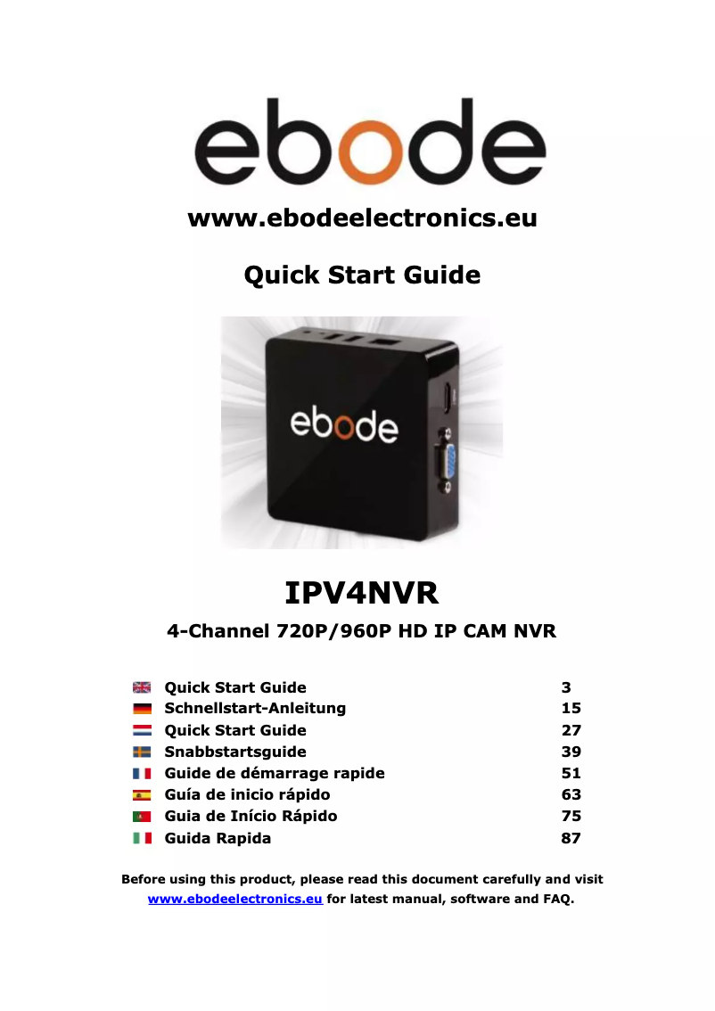 Página 1 del manual Manual de usuario ebode IPV4NVR