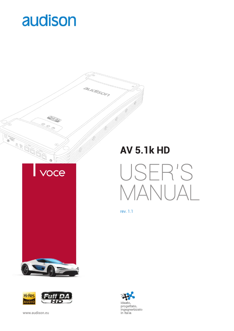 Image de la première page du manuel de l'appareil Voce AV 5.1k HD