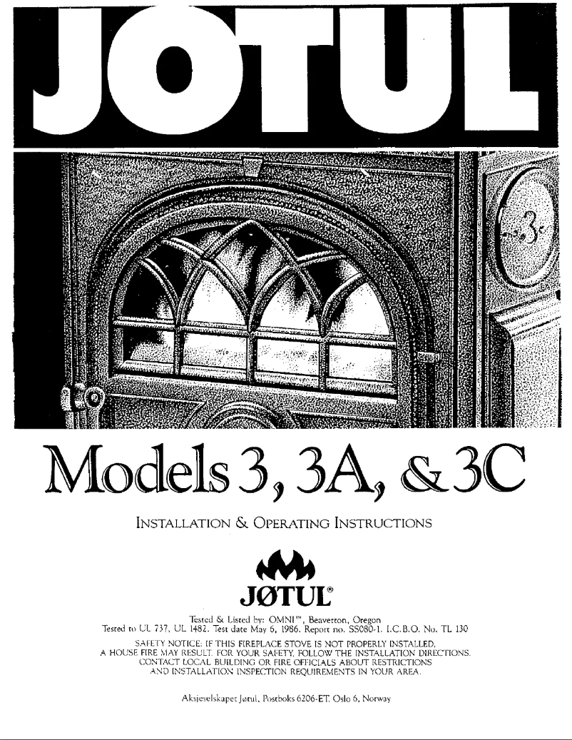 Page 1 de la notice Manuel utilisateur Jøtul 3