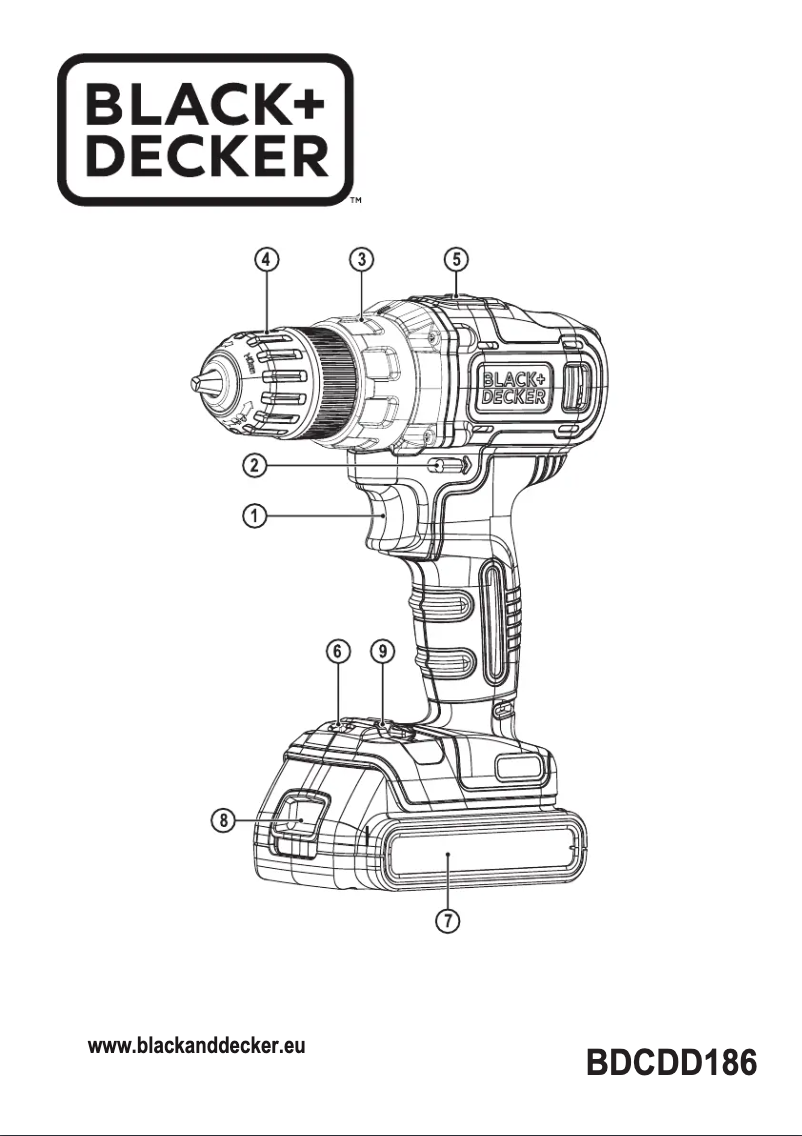 Page 1 de la notice Manuel utilisateur Black & Decker BDCDD186