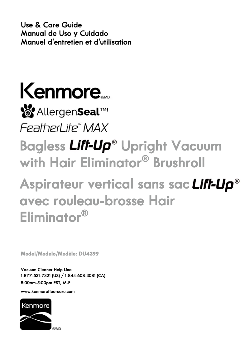 Page 1 de la notice Manuel utilisateur Kenmore DU4399