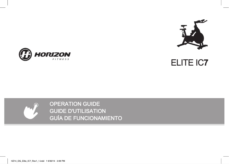 Page 1 de la notice Manuel utilisateur Horizon Fitness Elite IC7