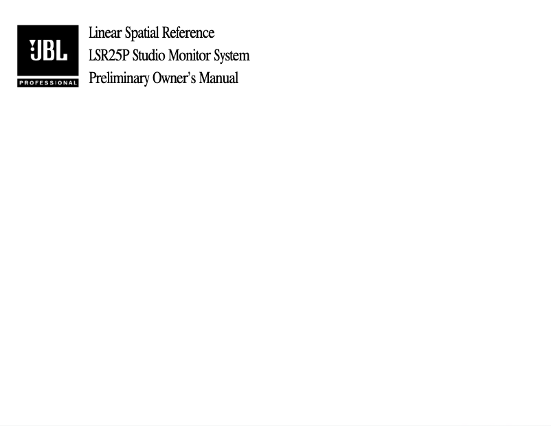 Image de la première page du manuel de l'appareil LSR25P