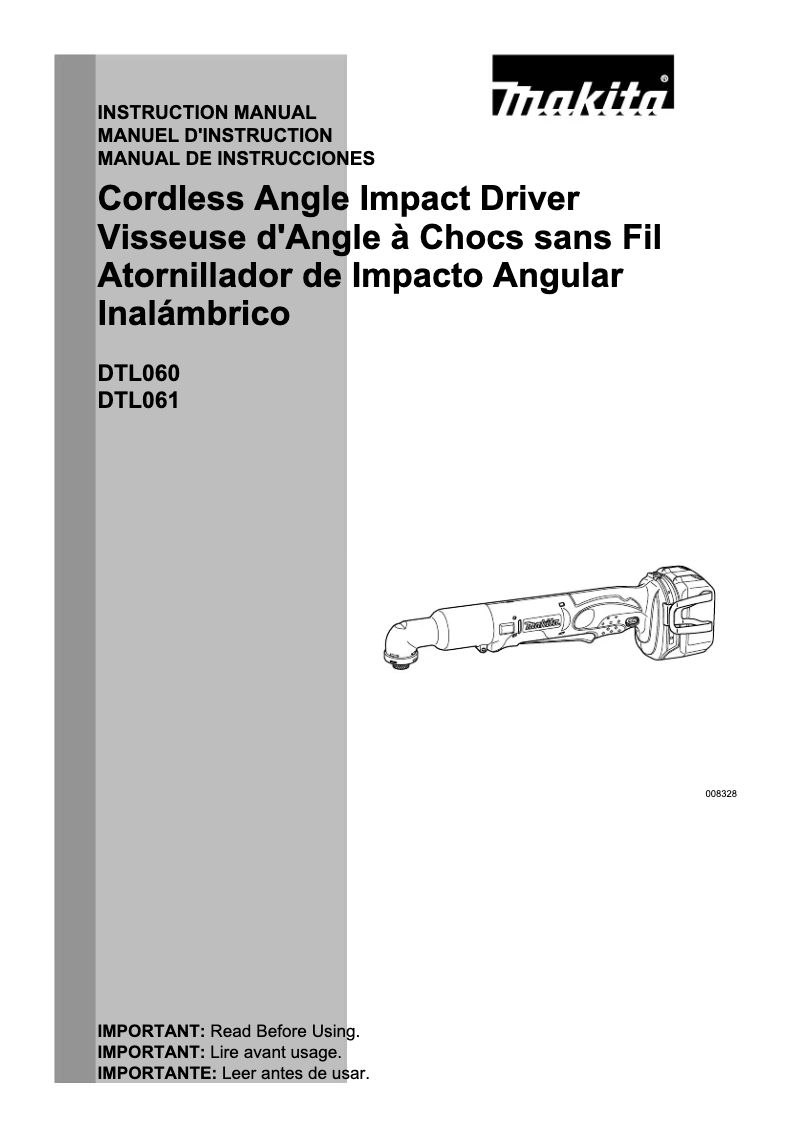 Page 1 de la notice Manuel utilisateur Makita DTL061Z