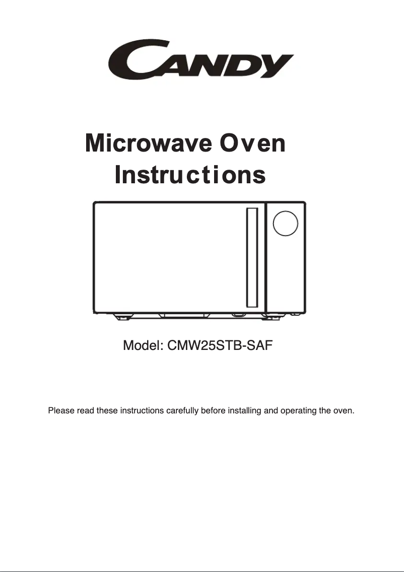 Image de la première page du manuel de l'appareil CMW25STB-SAF