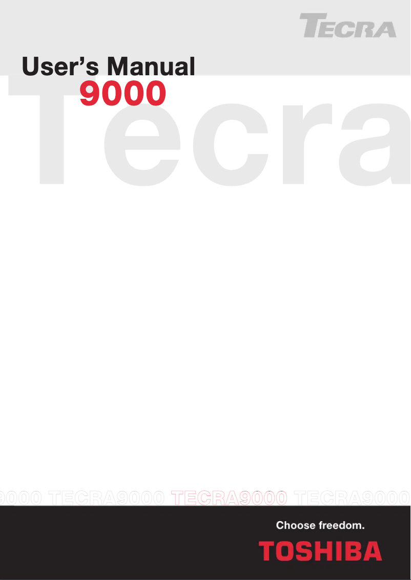 Page 1 de la notice Manuel utilisateur Toshiba Tecra 9000