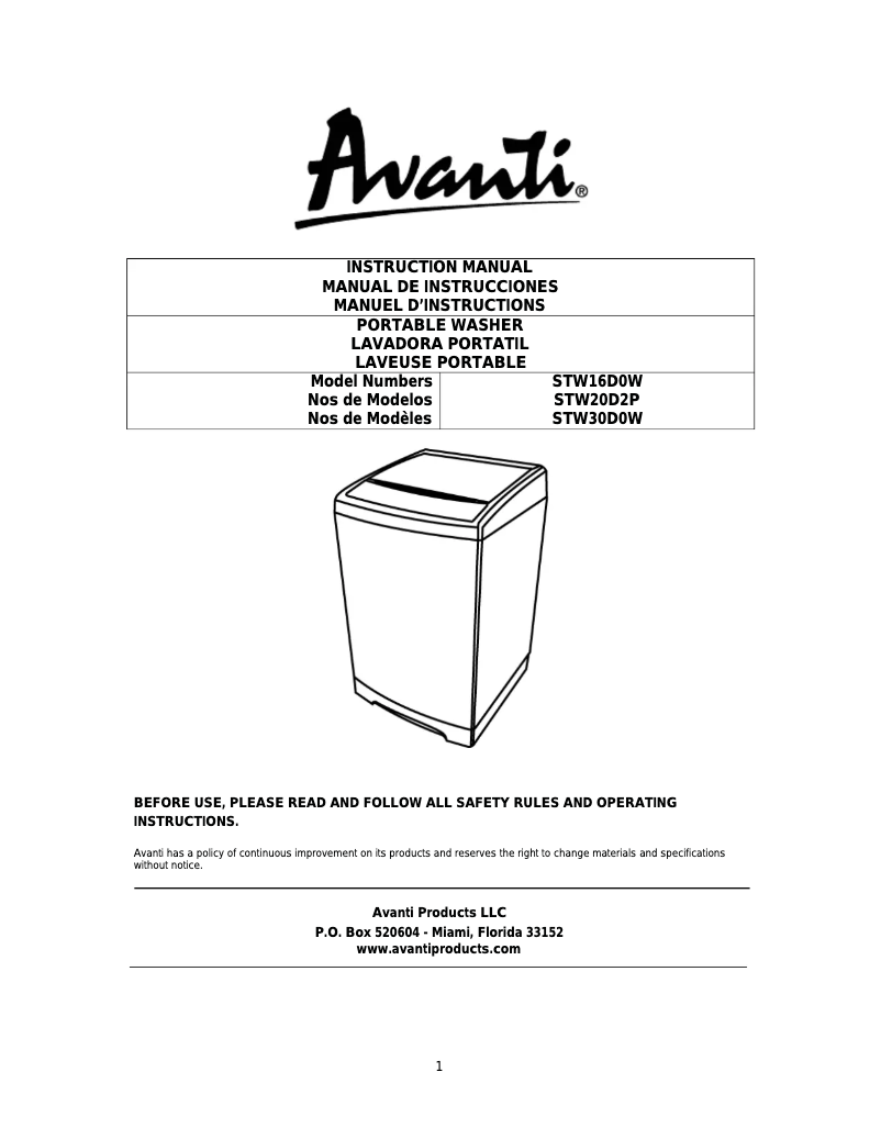 Imagen de la primera página del manual del dispositivo STW30DOW